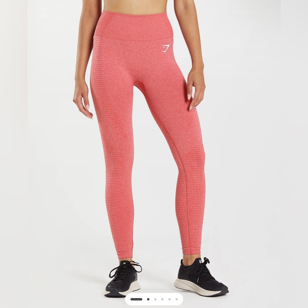 Gymshark Vital Seamless Leggings Coral Chili Red Marl Size S